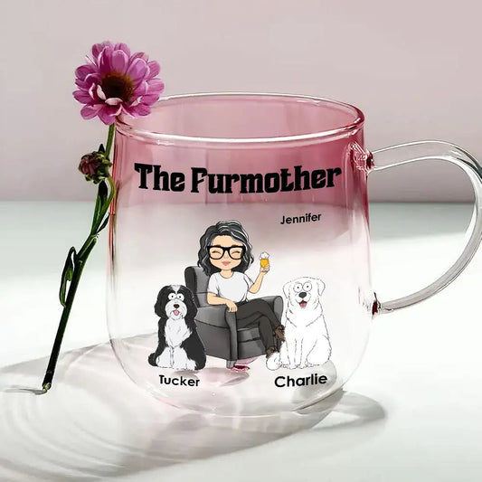 Personalized Dog Mom Gradient Glass Mug – Perfect for Dog Lovers and Pet Owners