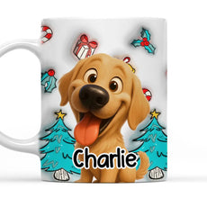 Adorable Dog Christmas White Ceramic Mug – Festive Cartoon Style, Perfect Gift for Dog Lovers