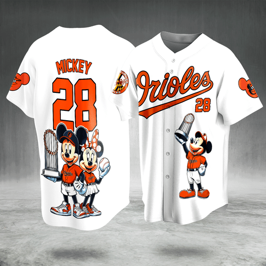 Cartoon Baseball Jersey,T-shirt, Hoodie,.. Orange Theme Sports Shirt, Couple Matching Outfit, Championship Trophy Graphic Jersey, Fan Gift Idea