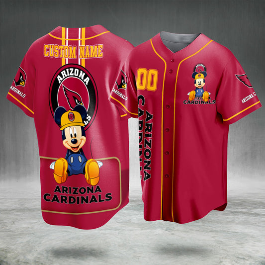 Custom Football Fan Jersey Red Gold Button Up Sports Shirt Personalized Name Number Gift for Men Women