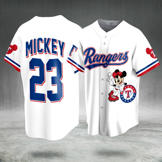 Cartoon Red Blue Sports Shirt, Matching Couple Outfit, Personalized Button Up Jersey, Fan Gift Idea
