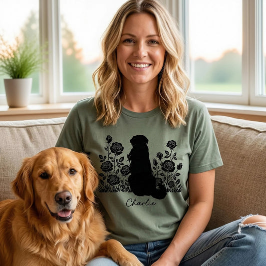Vintage Floral Dog Classic Tee, Personalized Just for You - A Thoughtful Everyday Wear Gift for Any Dog Mom
